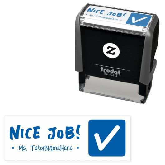 Positief "LEUK WERK!" Tutor Rubber Stamp Zelfinktende Stempel (In situ)