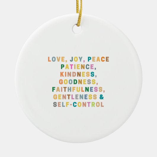 Positief | LEVEN, JOY, VREDE Keramisch Ornament (Voorkant)