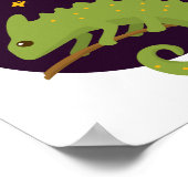 Positief leven Kawaii grappige groene Chameleon Poster (Hoek)