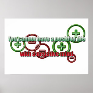 Positief leven negatieve geest poster