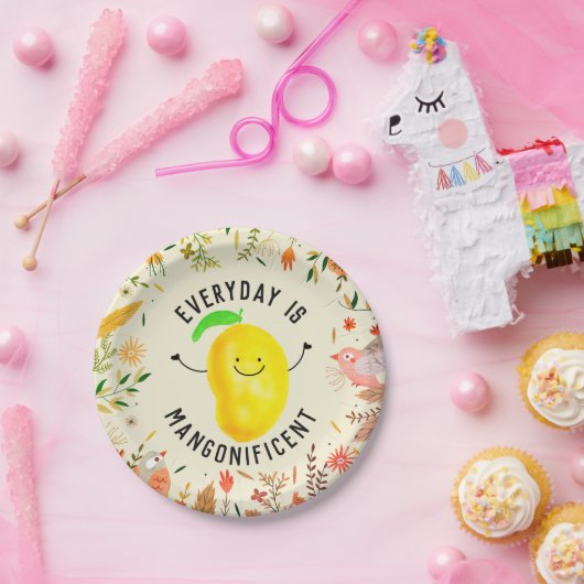 Positief Mango Pun - Elke dag is misleidend Papieren Bordje (Feest)