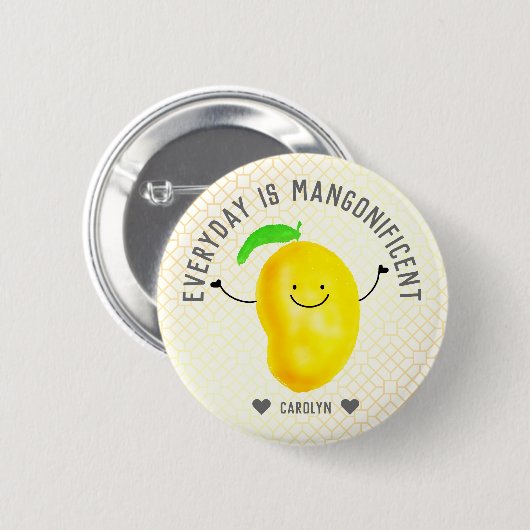 Positief Mango Pun - Elke dag is misleidend Ronde Button 5,7 Cm (Voorkant /achterkant)