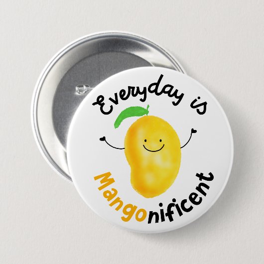 Positief Mango Pun - Elke dag is misleidend Ronde Button 7,6 Cm (Voorkant /achterkant)
