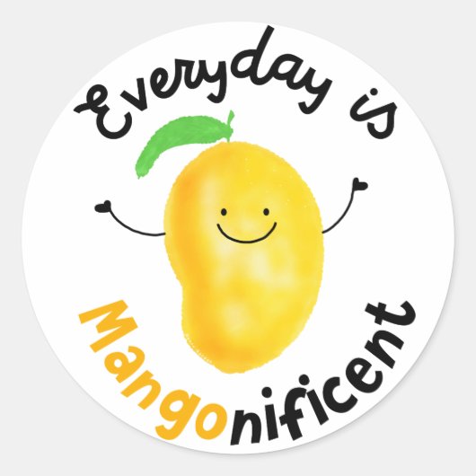Positief Mango Pun - Elke dag is misleidend Ronde Sticker (Voorkant)