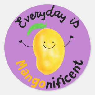 Positief Mango Pun - Elke dag is misleidend Ronde Sticker