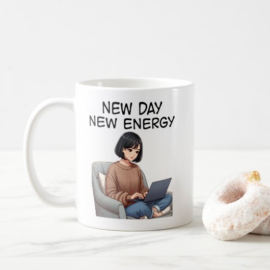 Positief meisje koffiemok (Met donut)