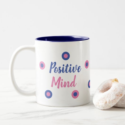Positief Mind Tweekleurige Koffiemok (Met donut)