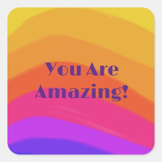 Positief Modern Kleurrijke Regenboog Vierkante Sticker (Voorkant)