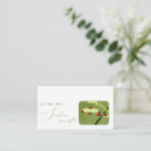 Positief motivatie citaat met kleine ladybugs visitekaartje (Staand voorkant)