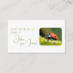 Positief motivatie citaat met weinig ladybug visitekaartje