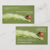 Positief motivatie citaat met weinig ladybug visitekaartje (Voorkant / Achterkant)