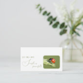 Positief motivatie citaat met weinig ladybug visitekaartje (Staand voorkant)