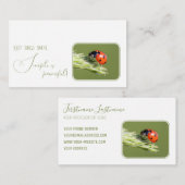 Positief motivatie citaat met weinig ladybug visitekaartje (Voorkant / Achterkant)