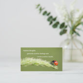 Positief motivatie citaat met weinig ladybug visitekaartje (Staand voorkant)