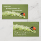 Positief motivatie citaat met weinig ladybug visitekaartje (Voorkant / Achterkant)