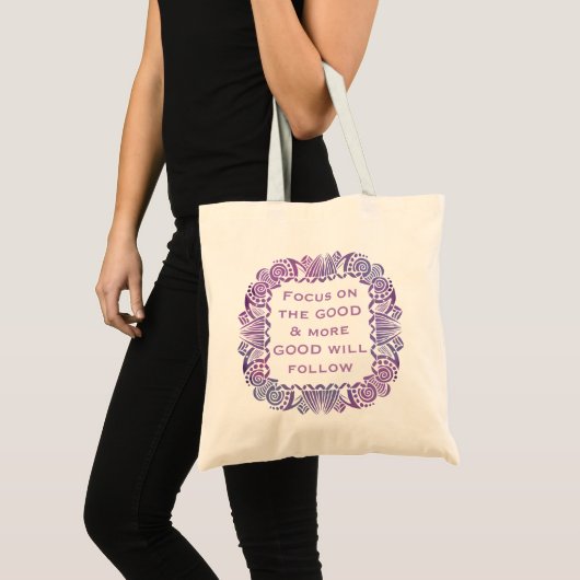 Positief Motivatie prijsdecoratief citaat Tote Bag (Voorkant (product))