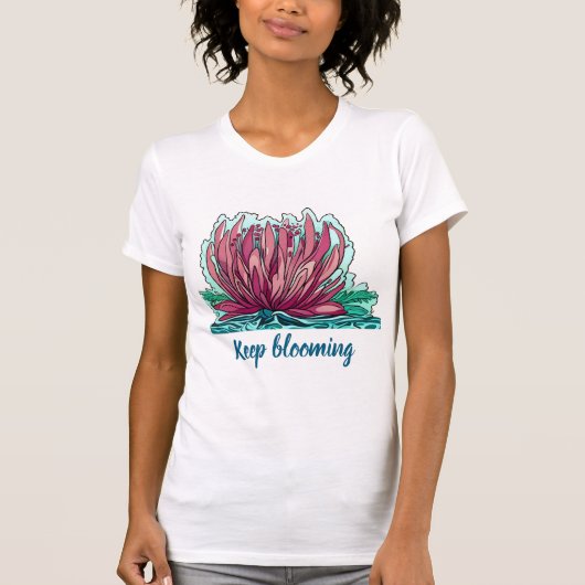 Positief motivatie shirt met bloem (Voorkant)
