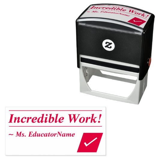 Positief "Ongelooflijk werk!" Rubberstempel Zelfinktende Stempel (In situ)
