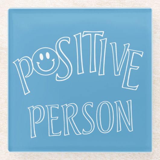 Positief Persoon Glazen Onderzetter (Voorkant)