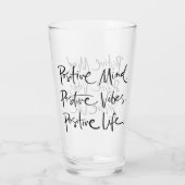Positief positieve vibe positieve levensstandaard  glas (Achterkant)
