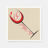 Positief Rood Wijnglas 60 Dus wat / 60ste verjaard Servet (Voorkant)