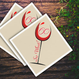 Positief Rood Wijnglas 60 Dus wat / 60ste verjaard Servet