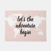 Positief roze laat het avontuur Wereldkaart beginn Deurmat (Voorkant)