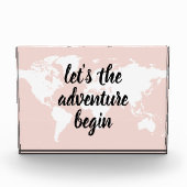 Positief roze laat het avontuur Wereldkaart beginn Fotoblokken (Voorkant)