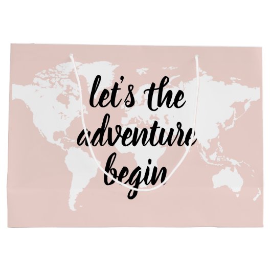Positief roze laat het avontuur Wereldkaart beginn Groot Cadeauzakje (Achterkant)