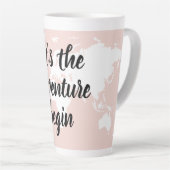 Positief roze laat het avontuur Wereldkaart beginn Latte Mok (Rechterhoek)