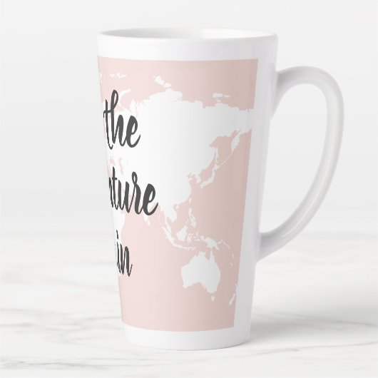 Positief roze laat het avontuur Wereldkaart beginn Latte Mok (Rechts)