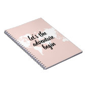 Positief roze laat het avontuur Wereldkaart beginn Notitieboek (Rechterzijde)