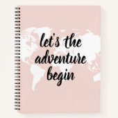 Positief roze laat het avontuur Wereldkaart beginn Notitieboek (Voorkant)