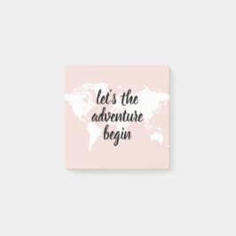 Positief roze laat het avontuur Wereldkaart beginn Post-it® Notes