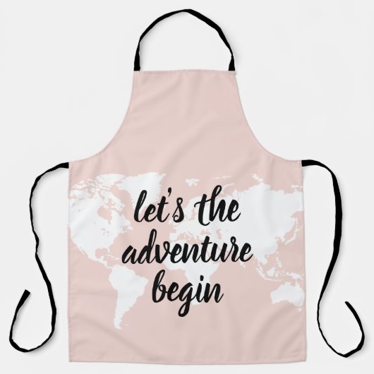 Positief roze laat het avontuur Wereldkaart beginn Schort (Voorkant)