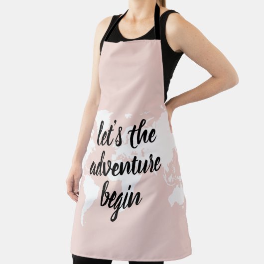 Positief roze laat het avontuur Wereldkaart beginn Schort (Insitu)