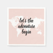 Positief roze laat het avontuur Wereldkaart beginn Servet (Voorkant)