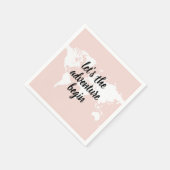 Positief roze laat het avontuur Wereldkaart beginn Servet (Hoek)