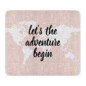 Positief roze laat het avontuur Wereldkaart beginn Snijplank (Voorkant)