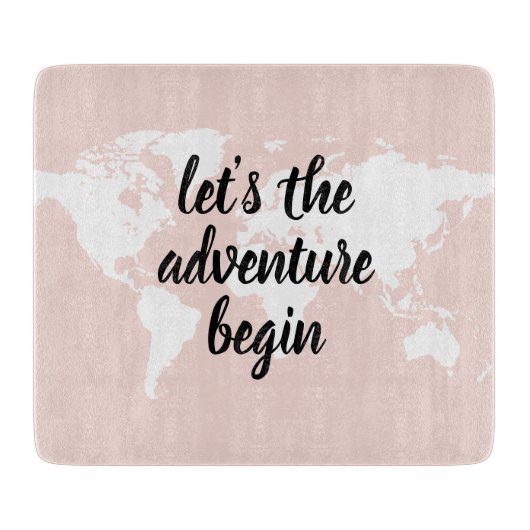 Positief roze laat het avontuur Wereldkaart beginn Snijplank (Voorkant)