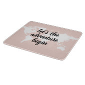 Positief roze laat het avontuur Wereldkaart beginn Snijplank (Hoek)