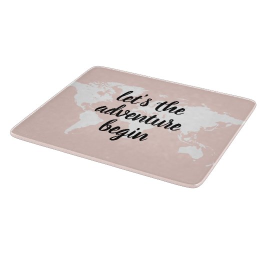 Positief roze laat het avontuur Wereldkaart beginn Snijplank (Hoek)