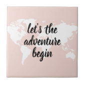 Positief roze laat het avontuur Wereldkaart beginn Tegeltje (Voorkant)