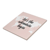 Positief roze laat het avontuur Wereldkaart beginn Tegeltje (Zijkant)