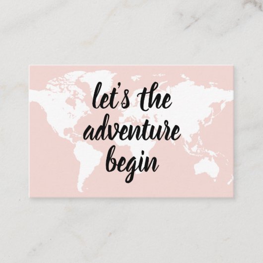 Positief roze laat het avontuur Wereldkaart beginn Visitekaartje (Voorkant)