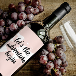 Positief roze laat het avontuur Wereldkaart beginn Wijn Etiket