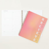 Positief Roze Peach Gradiënt Esthetisch "Geloof" Planner (Display)