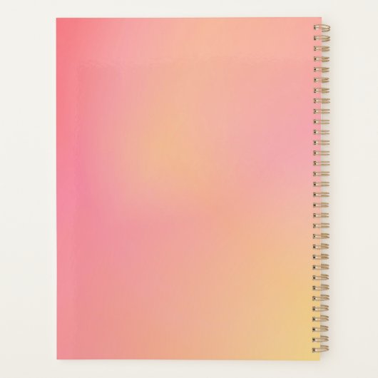Positief Roze Peach Gradiënt Esthetisch "Geloof" Planner (Achterkant)