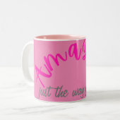 Positief Roze Verbazingwekkend Net zoals je vrouwe Tweekleurige Koffiemok (Voorkant links)