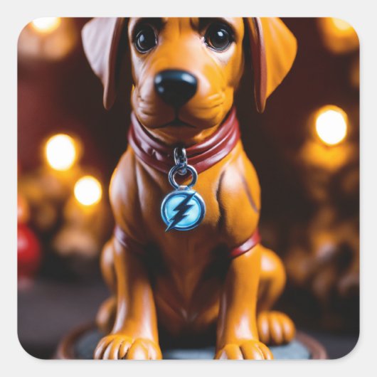 "Positief Schattig: Schattigee Sticker" Vierkante Sticker (Voorkant)
